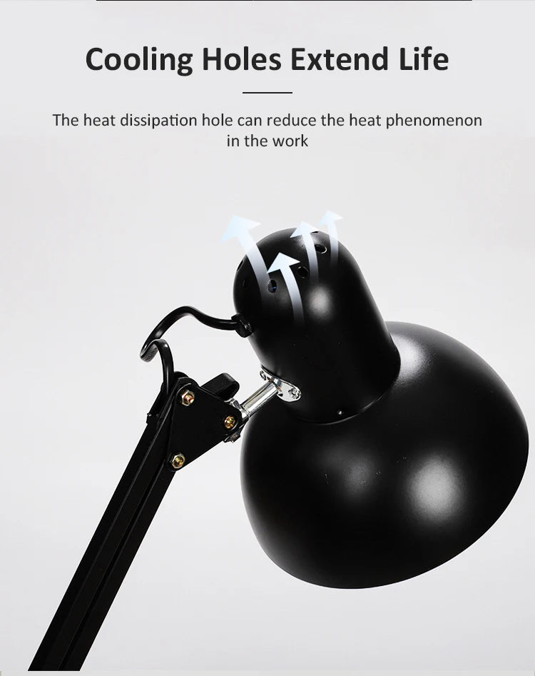 Flexible Adjustable Swing Arm With Clip Study Reading Learning Table Lamps Home Decor Led Desk Lamp