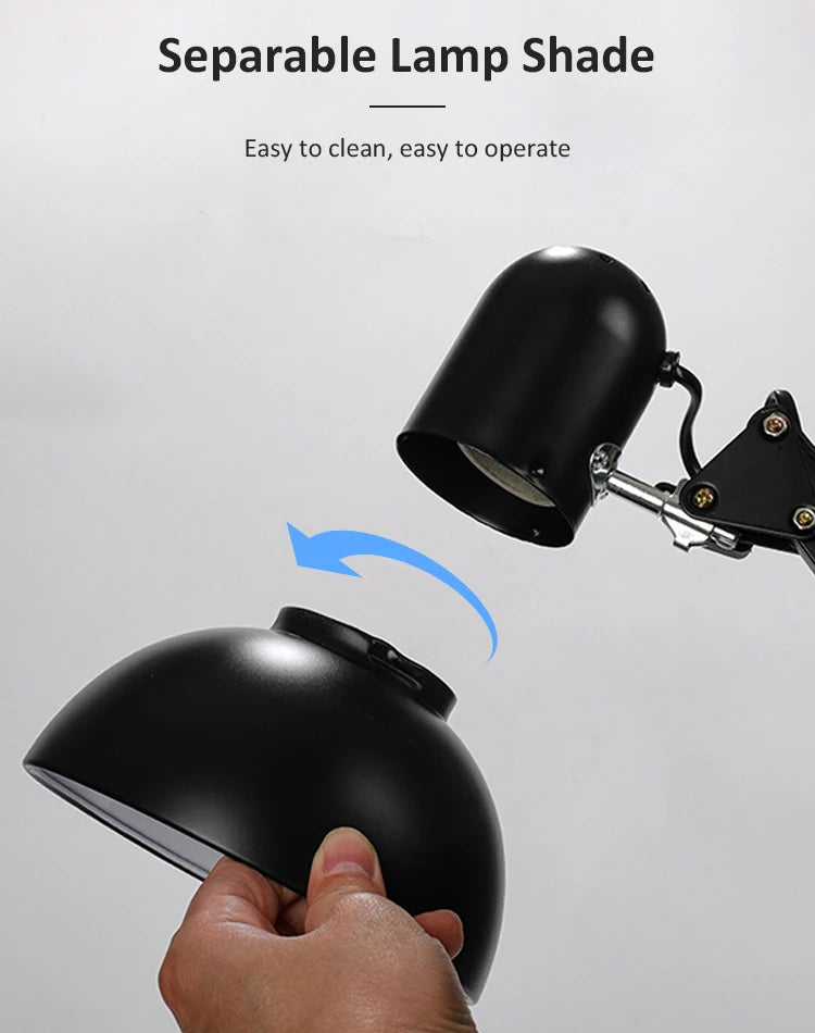 Flexible Adjustable Swing Arm With Clip Study Reading Learning Table Lamps Home Decor Led Desk Lamp