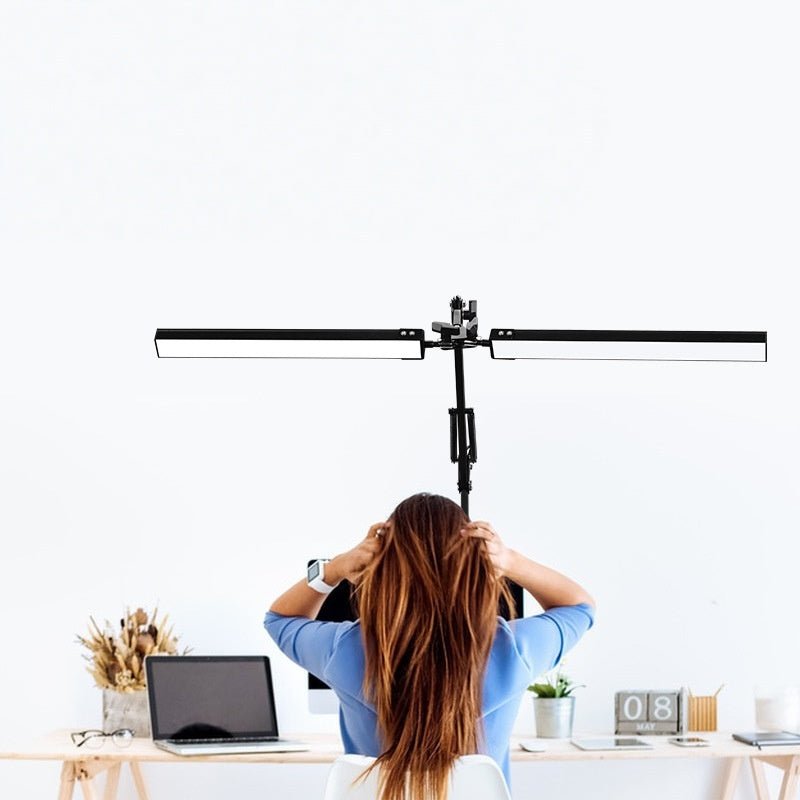 24 Watts 6000K Flexible Daylight Multi-Angle Desk Task Lamp Drafting Table Lights Eye-caring Desk Light with Stepless Dimming