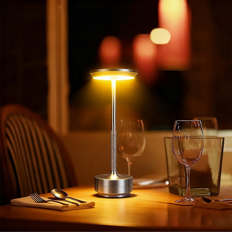 Minimalist Rechargeable Table Lamp Restaurant Bar Desk Light Dimming Retro Atmosphere Portable USB LED Lamp
