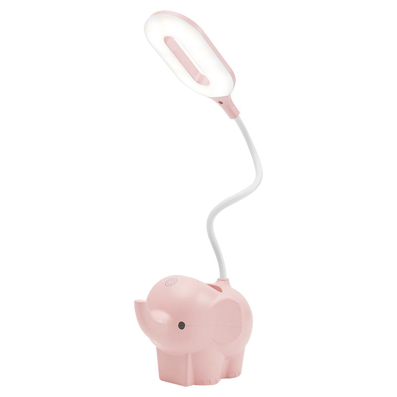 Kids Learn Reading Lamp Work Table Lamp USB Small Desk Lamp with Pen Organizer