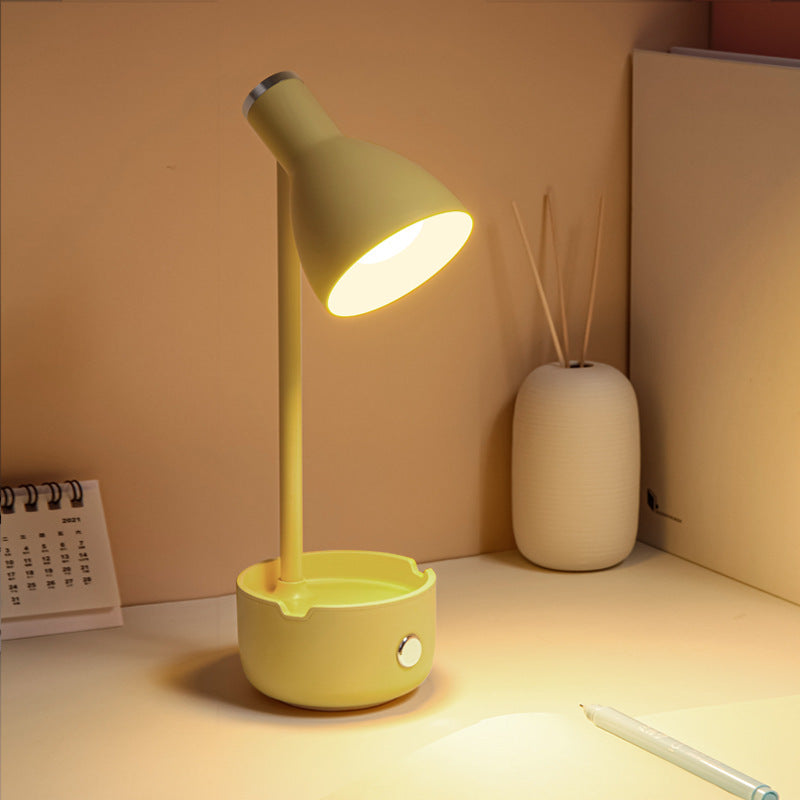 Minimalist Cordless LED Desk Lamp with Touch Control and Adjustable Light Angle Rechargeable Battery Powered Desk Light