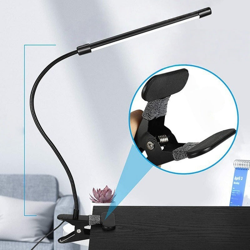 Eye-protection Swing Arm Desk Lamp 3 Light Modes 10 Brightness Clamp Light for Home Office