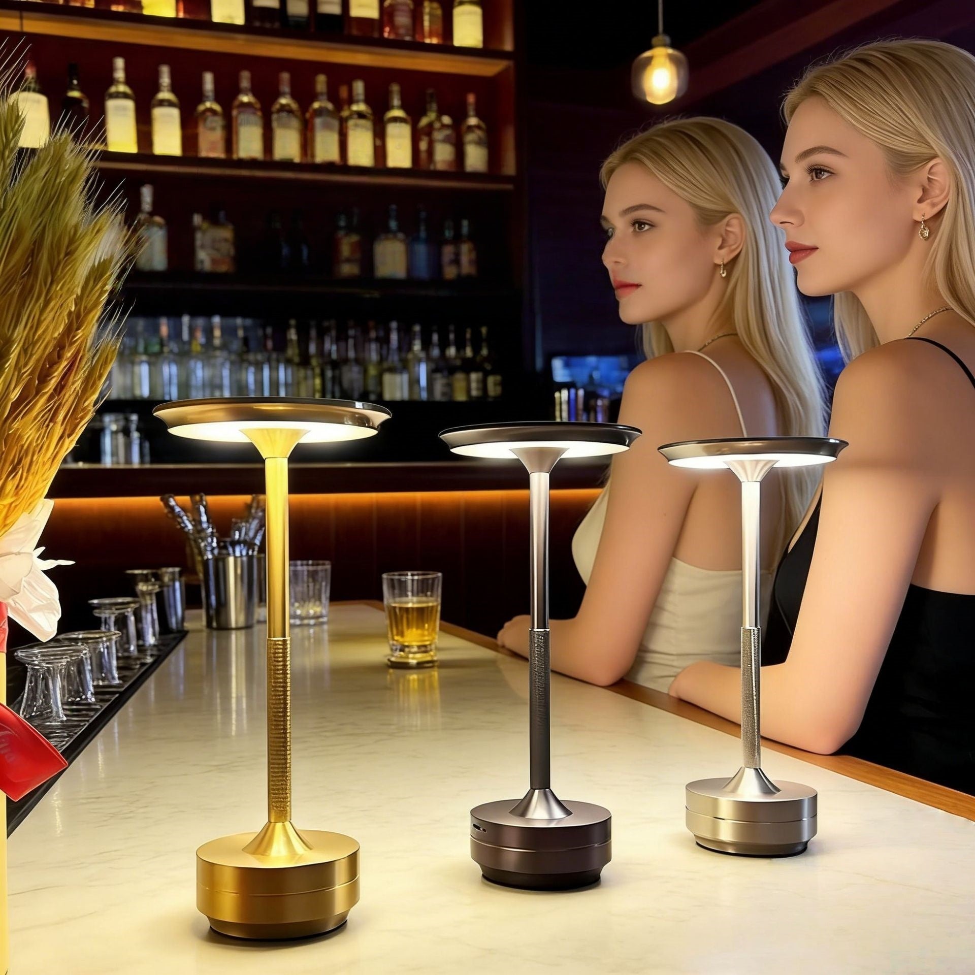 Minimalist Rechargeable Table Lamp Restaurant Bar Desk Light Dimming Retro Atmosphere Portable USB LED Lamp