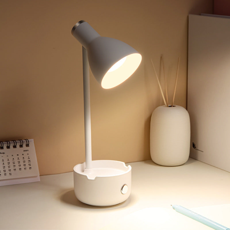 Minimalist Cordless LED Desk Lamp with Touch Control and Adjustable Light Angle Rechargeable Battery Powered Desk Light