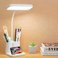 Rechargeable 3-color LED Temperature Multi-function Pen Stand Study Battery-Powered Table Lamp