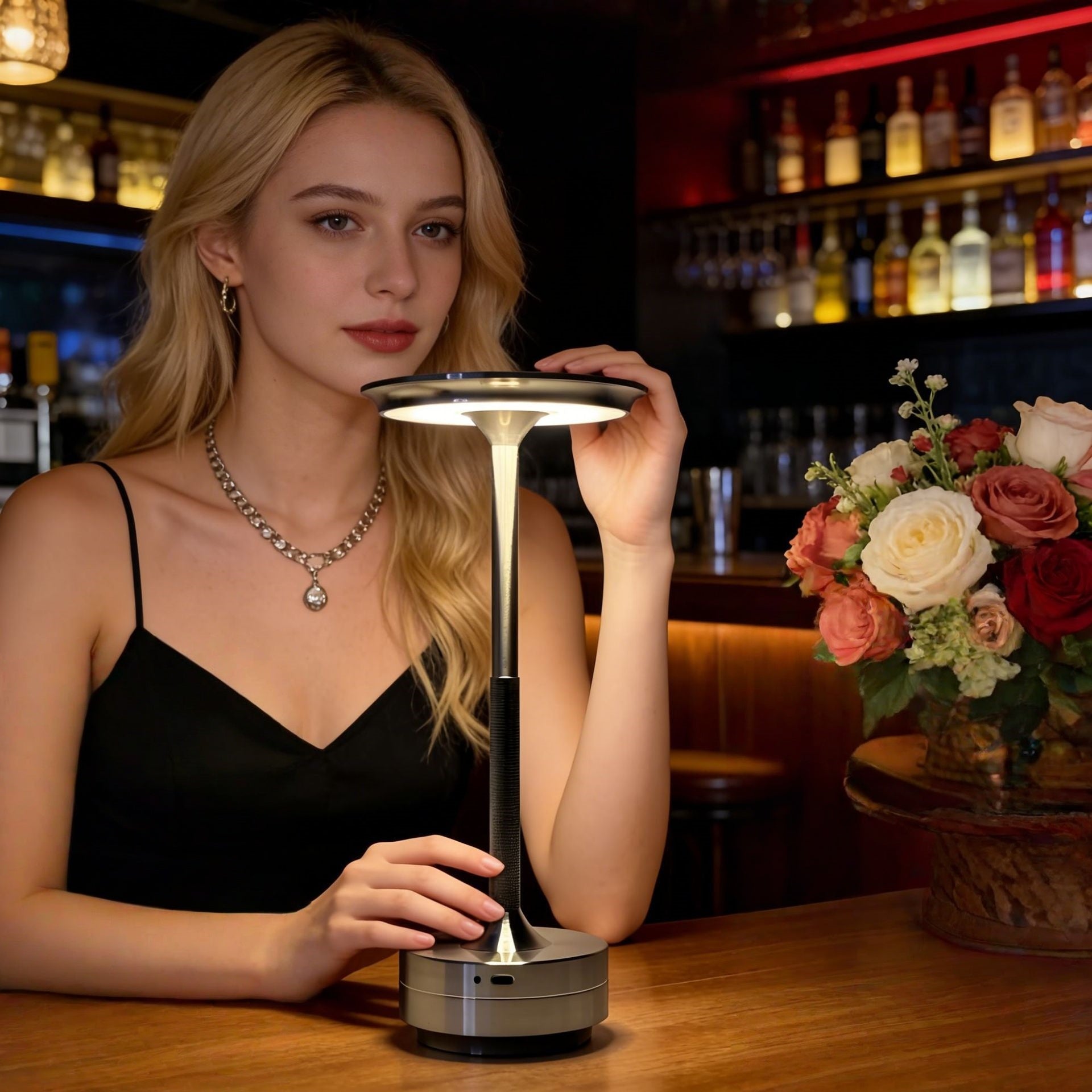 Minimalist Rechargeable Table Lamp Restaurant Bar Desk Light Dimming Retro Atmosphere Portable USB LED Lamp