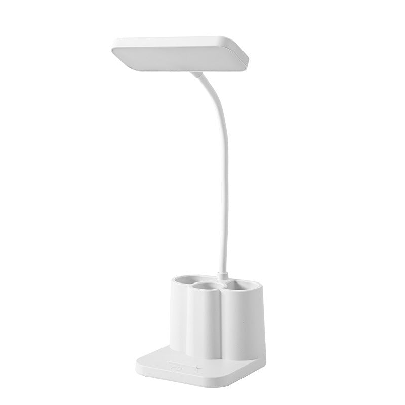 Rechargeable 3-color LED Temperature Multi-function Pen Stand Study Battery-Powered Table Lamp