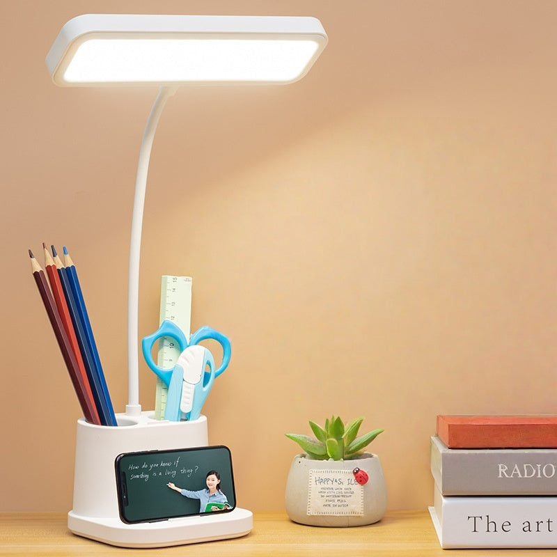 LED Table Lamp with Pen Organizer - Eye Protection Reading Light for School Dorm Gift Night Light