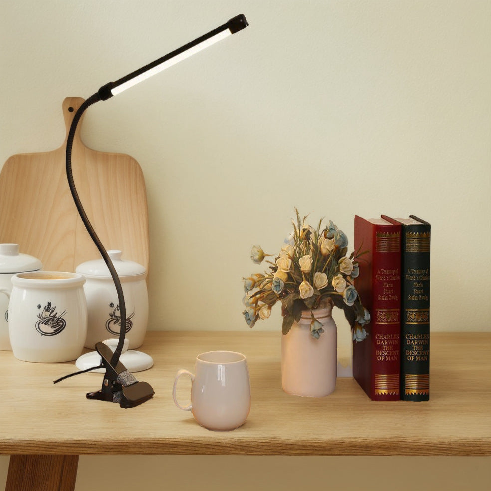 Eye-protection Swing Arm Desk Lamp 3 Light Modes 10 Brightness Clamp Light for Home Office