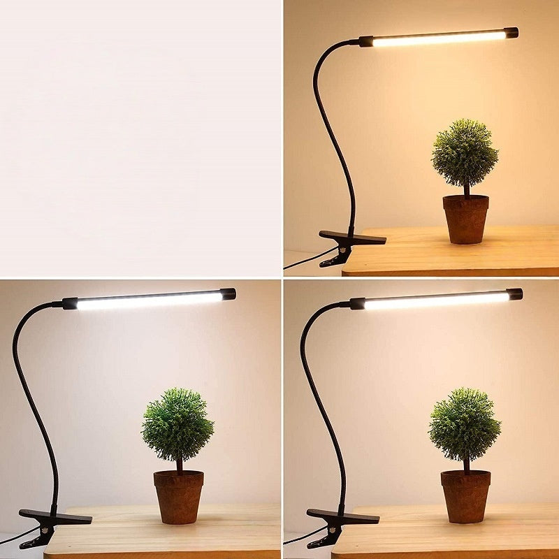 Eye-protection Swing Arm Desk Lamp 3 Light Modes 10 Brightness Clamp Light for Home Office
