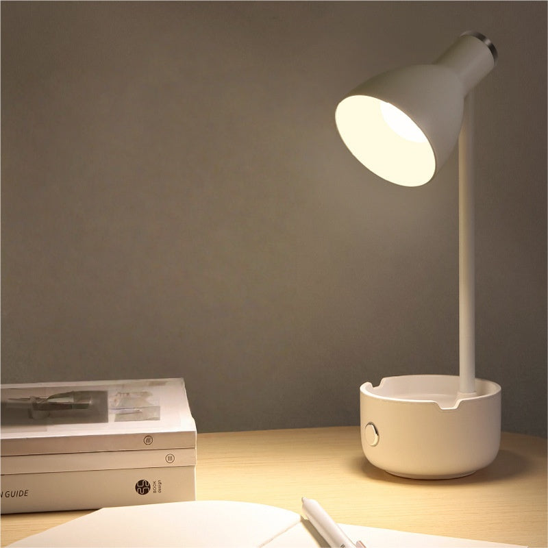 Minimalist Cordless LED Desk Lamp with Touch Control and Adjustable Light Angle Rechargeable Battery Powered Desk Light