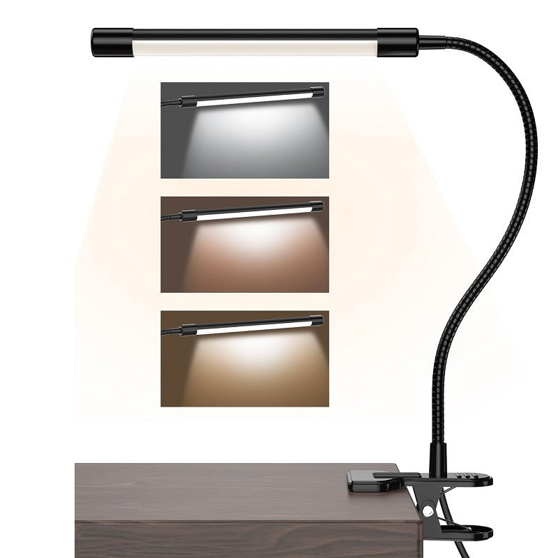 Eye-protection Swing Arm Desk Lamp 3 Light Modes 10 Brightness Clamp Light for Home Office