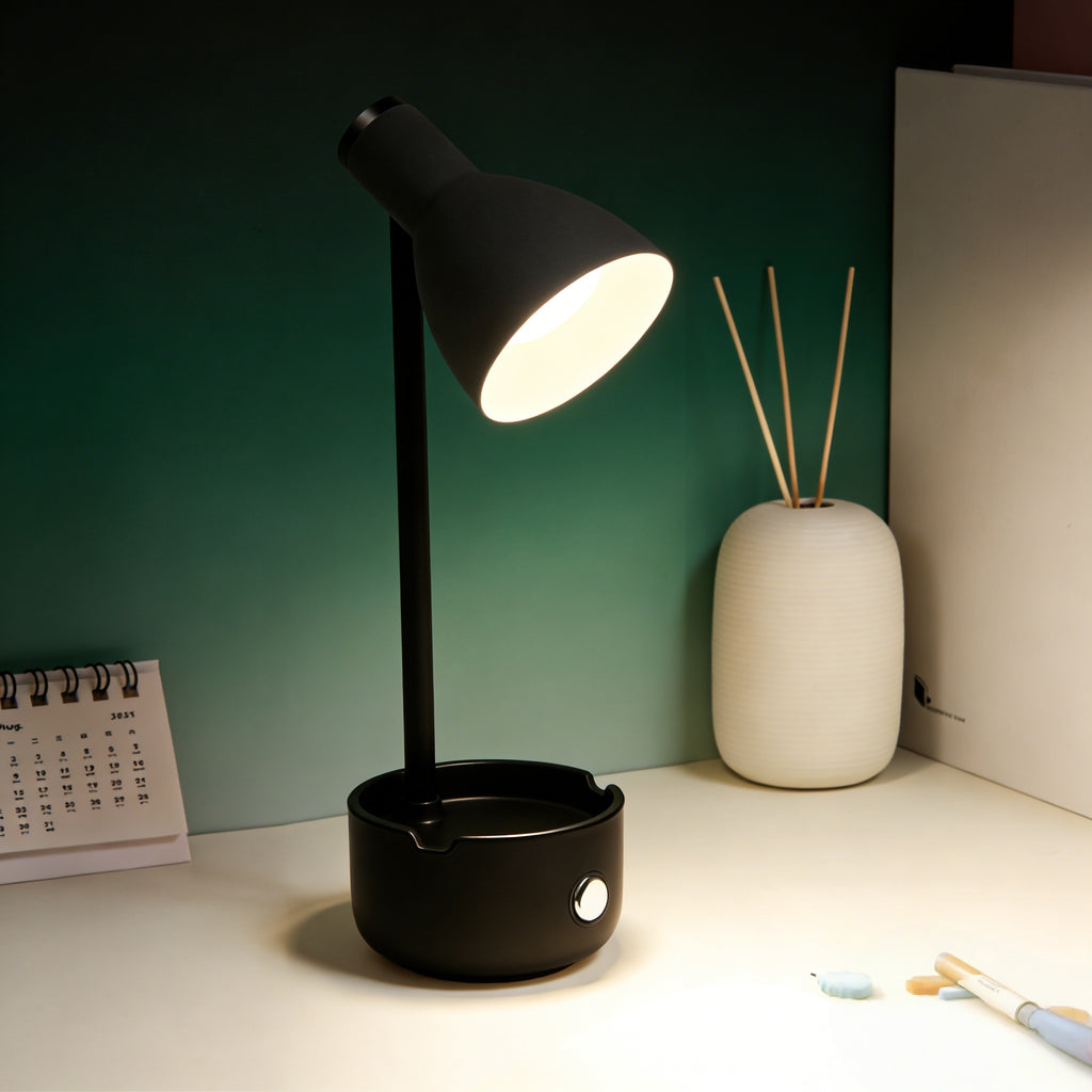 Minimalist Cordless LED Desk Lamp with Touch Control and Adjustable Light Angle Rechargeable Battery Powered Desk Light